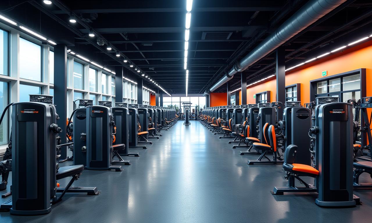 Amplia zona de musculación con máquinas Technogym.